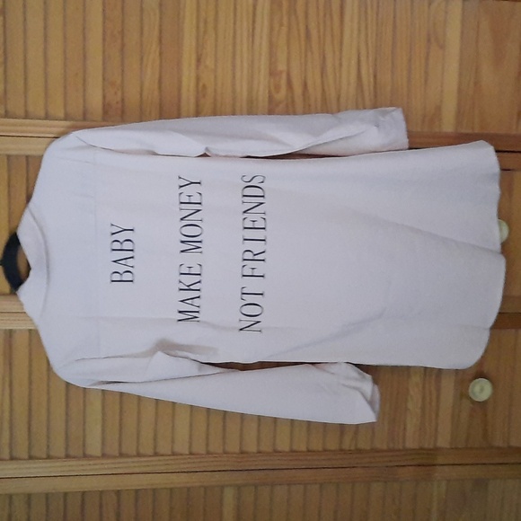 No Brand Baby Make Money Not Friends Long Sleeve  Button Up Shirt Dress Size M - Picture 1 of 7